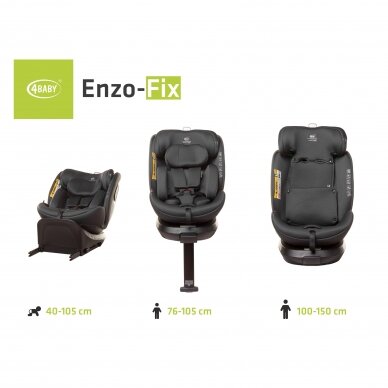 4Baby car seat Enzo-Fix 40-150 cm dark grey I-SIZE 5