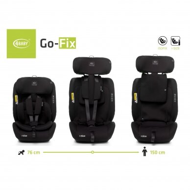 4Baby carseat GO-FIX 76-150CM black I-SIZE 3