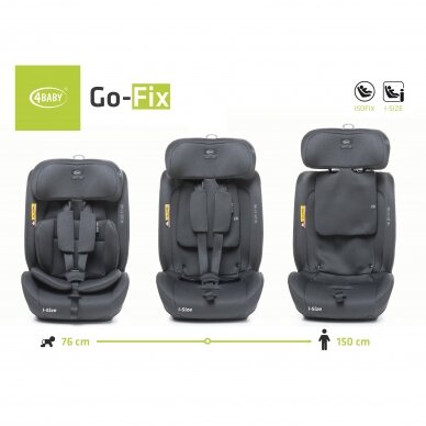 4Baby carseat GO-FIX 76-150CM graphite I-SIZE 5