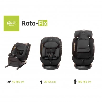 4Baby car seat ROTO-FIX i-Size 40-150 cm 0-36 kg Graphite 9