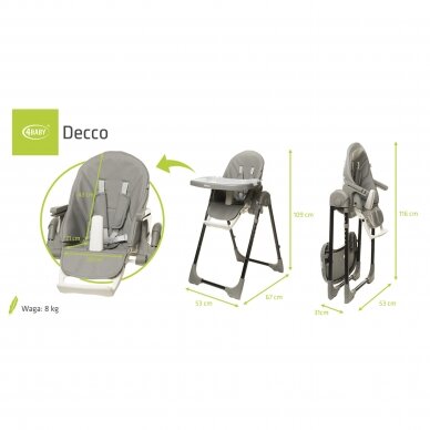 4Baby highchair DECCO grey 10