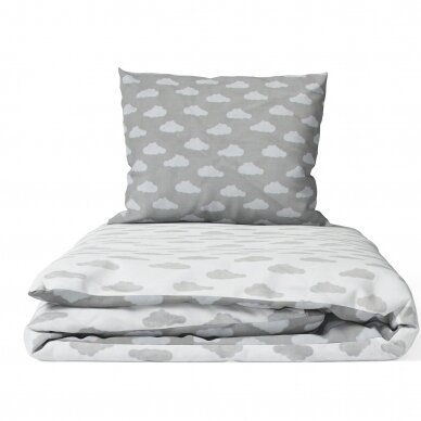 Ankras 2pcs bedding set 135/100 40/60 clouds grey