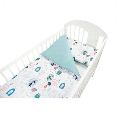 Ankras 2pcs bedding set 135/100 40/60 hedgehog path green 1