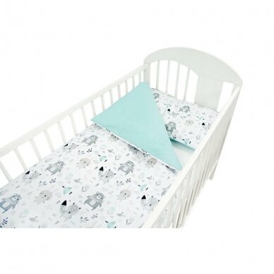 Ankras 2pcs bedding set 135/100 40/60 animals green 1