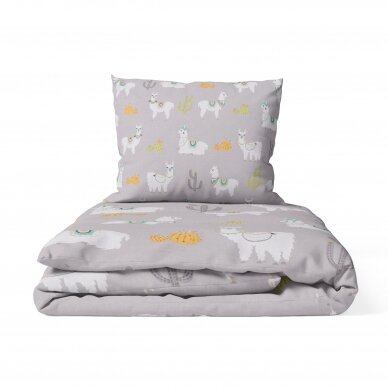 Ankras 2pcs bedding set 135/100 40/60 lama grey