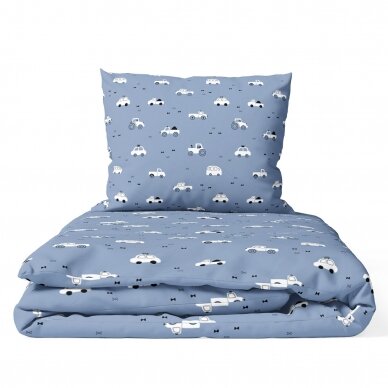 Ankras 2pcs bedding set 135/100 40/60 cars blue