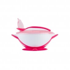 Babyono suction bowl with spoon pink 1063/02