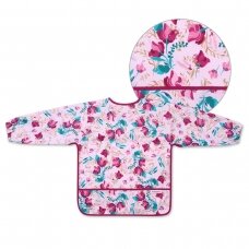 BabyOno sleeved bib, flowers, 1476/01