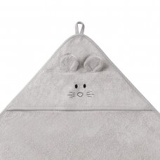 Babyono bamboo hooded towel 100x100 cm grey 1553/03