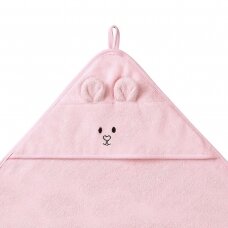 Babyono bamboo hooded towel 100x100 cm pink 1553/01