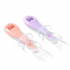 Babyono silicone spoons orange purple 2pcs 784/01