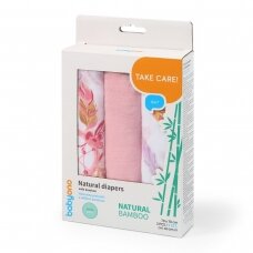 BabyOno bamboo diapers 3 pcs, pink 397/07