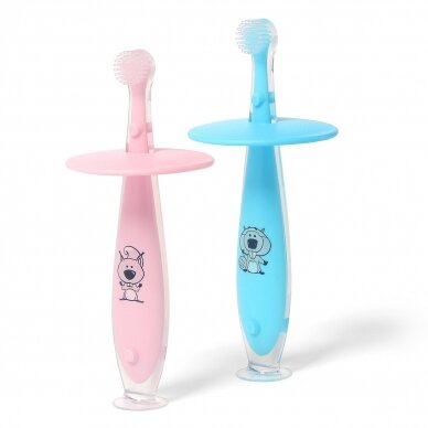 Babyono suction baby toothbrush pink 551/02 1