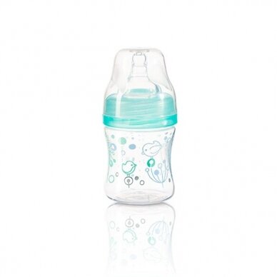 BabyOno anti colic wide neck plastic bottle, 120 ml mint 402/01