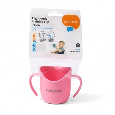 Babyono Ergonomic training cup pink FLOW 1463/04 2