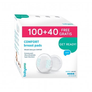 BabyOno COMFORT Breast Pads 140 pcs. 296/140