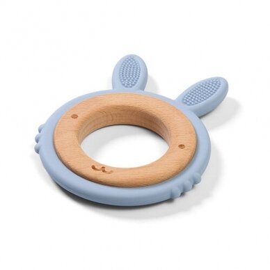 BabyOno wooden & silicone teether BUNNY1076/03