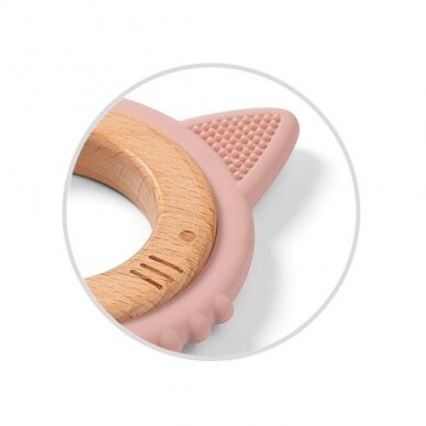 BabyOno wooden & silicone teether KITTEN 1076/02 1