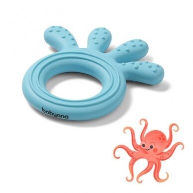 Babyono silicone teether OCTOPUS blue 826/03 3