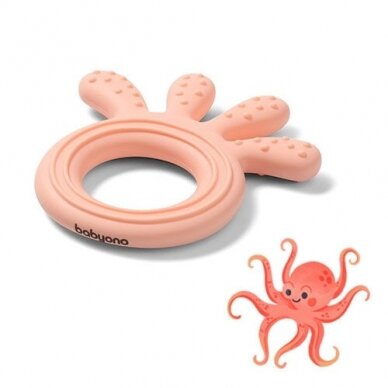 Babyono silicone teether OCTOPUS pink 826/01 3