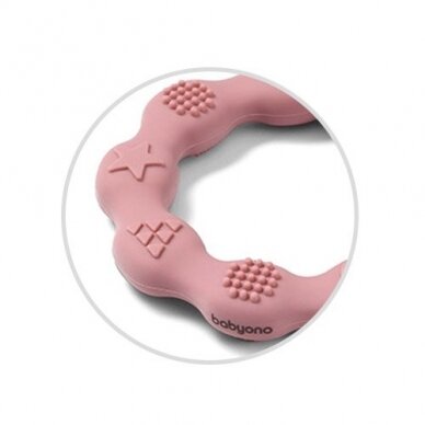 Babyono Silicone teether RING pink 825/02 1