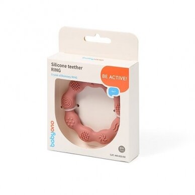 Babyono Silicone teether RING pink 825/02 4