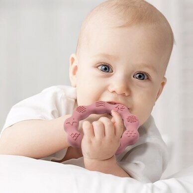 Babyono Silicone teether RING pink 825/02 7