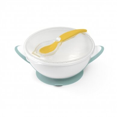 Baby suction bowl with spoon, yellow, 1063/03