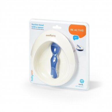 Baby suction bowl with spoon, blue, 1077 2