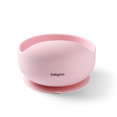 Babyono silicone suction bowl pink 1481/02 2