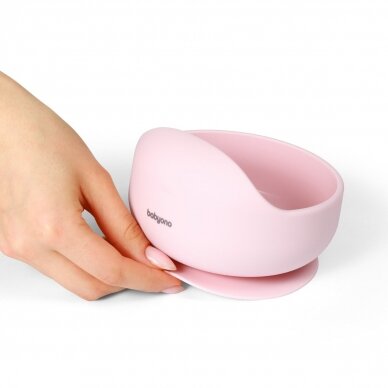 Babyono silicone suction bowl pink 1481/02 3