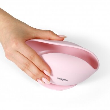 Babyono silicone suction bowl pink 1481/02 4