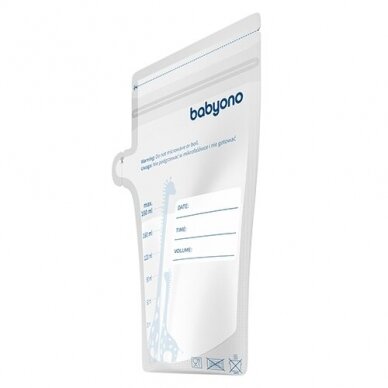 BabyOno maišeliai motinos pienui laikyti užšaldyti 30 vnt x180 ml 1084