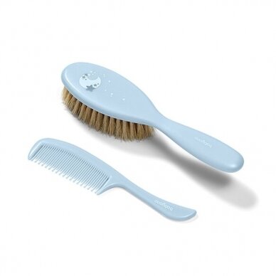 Babyono hairbrush and comb natural soft bristle blue 567/04