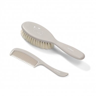 Babyono super soft hair brush. Natural, super soft bristle grey 568/03