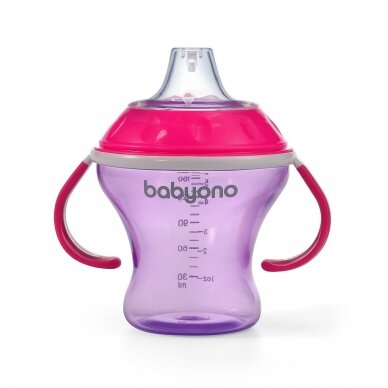 BabyOno non-spill cup with hard spout 180ml NATURAL NURSING, PINK, 1456/02 2