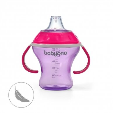 BabyOno non-spill cup with hard spout 180ml NATURAL NURSING, PINK, 1456/02 4