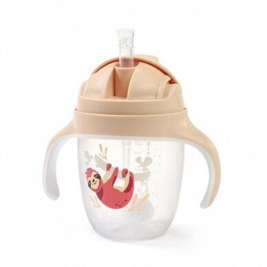 Babyono sippy cup with weighted straw brown 1464/04