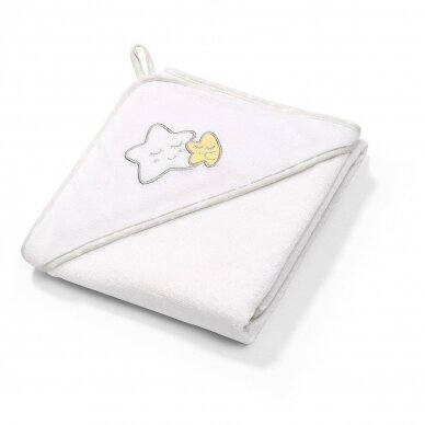 Babyono terry hooded towel white 85x85cm 144/07