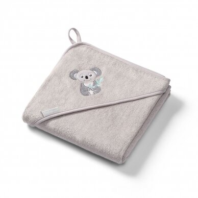 Babyono bamboo hooded towel grey NATURAL BAMBOO 100X100 346/06