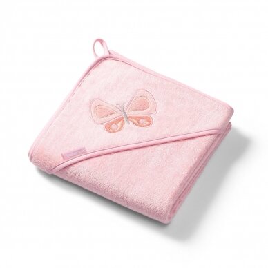 Babyono bamboo hooded towel pink NATURAL BAMBOO 100X100 346/04