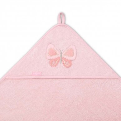 Babyono bamboo hooded towel pink NATURAL BAMBOO 100X100 346/04 2