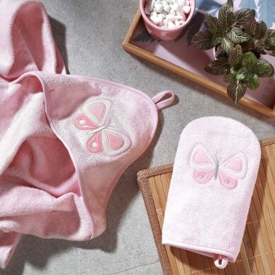 Babyono bamboo hooded towel pink NATURAL BAMBOO 100X100 346/04 5