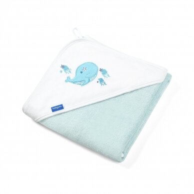 Bamboo hooded towel 85 x 85, blue, whale 345/05