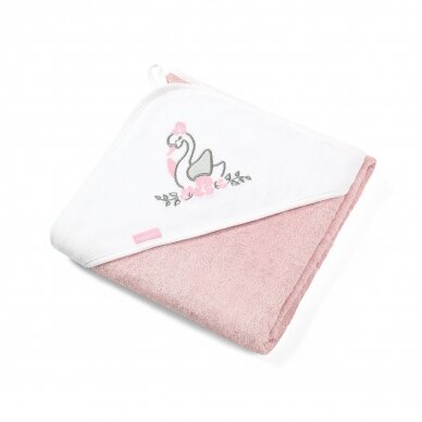 Bamboo hooded towel 85 x 85, pink, swan, 343/04