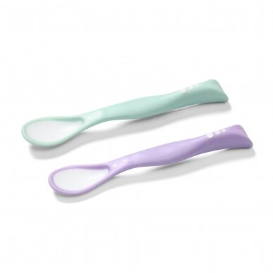 BabyOno baby elastic spoons violet-mint 2 pcs  1066/03