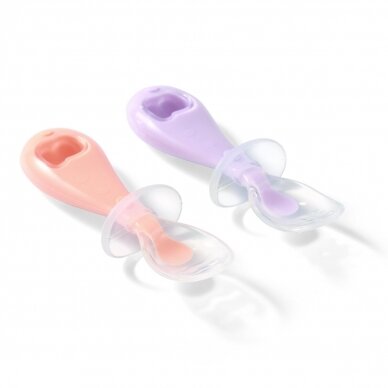 Babyono silicone spoons orange purple 2pcs 784/01