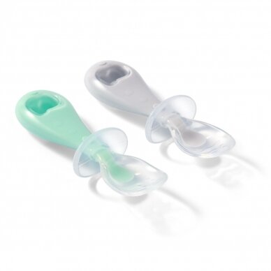 Babyono silicone spoons grey mint 2pcs 784/0