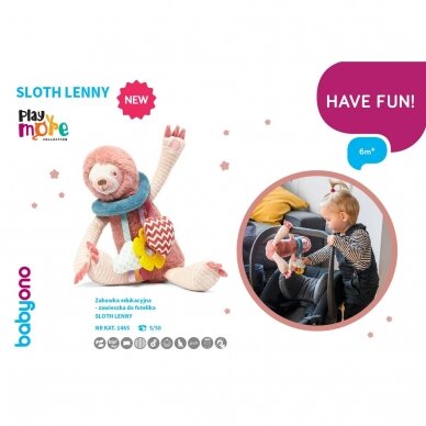 Babyono educational toy - SLOTH LENNY pram hanging toy 1465 14