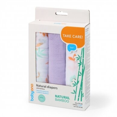 BabyOno bamboo diapers 3 pcs, purple  397/08